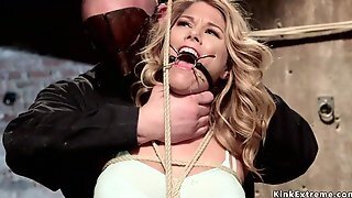 Gagged Blondie Gets Big Fun Bags Tied