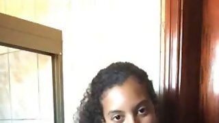 Sexy Little Bitch In The Bathroom Stripping