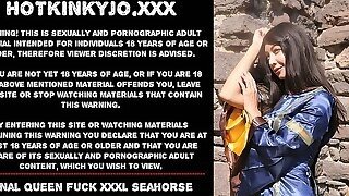 Anal Queen Fuck Xxxl Seahorse Dildo & Prolapse In Castle