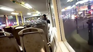 Risky Public Blowjob In The Double-decker City Bus
