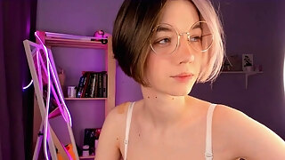 Nerd Gamer E-girl Striptease - Kinky Amateur Babe On Webcam Solo