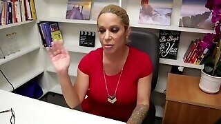 Alyssa Lynn: Blonde Office Hottie Giving Pov Blowjob, Titjob And Handjob For Cum