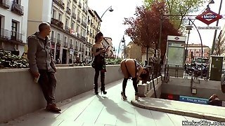 Raunchy Rear End Dark Hair Girl Disgraced In Euro City