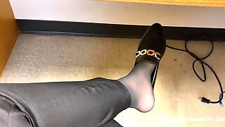 Pantyhose Foot Play In Public 2