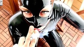 All Rubber Whore Has An Exciting Afternoon With Smoking, Fellating & Vibrators