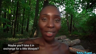 Ebony Skinny Coquette Reaches Orgasm On Stranger's Pink Dick