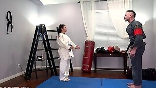 A Sexy Karate Student Fucks Her Big Teacher