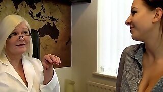 Stockinged Granny Licks Teen Twat