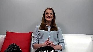 Kristyna Is Getting A Throbbing Cock Inside Her Shaved Pussy, In Front Of The Camera