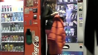 Red Tights. Jeny Smith Public Walking In Tight Red Pantyhose (no Panties)