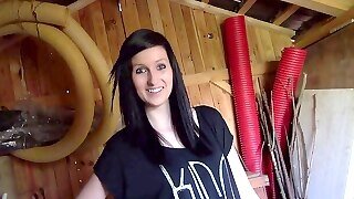 Povbitch - Tall Thin Dark Haired Plumbed In Garden House