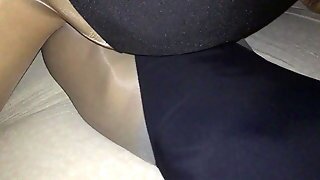 Nyloncouple - Leotard Fuck Couple In Pantyhose