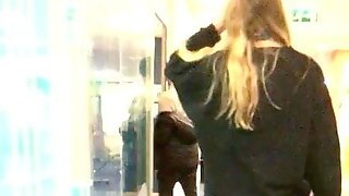 Candid Office Teen Miniskirt