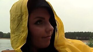 She Masturbates On A Boat Outside