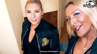 German Mature MILF With Big Tits Pick Up A Teen For First Time Lesbian Blind Date POV