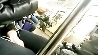 Public Cum On Jacket In Subway