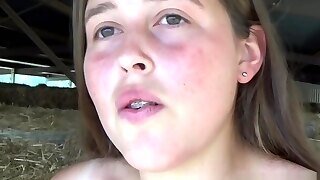 Dirty Brunette Amateur Outdoor Facial