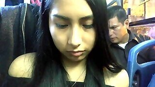 Cute Young Lady Look At My Penis Flash Bulge Public Bus