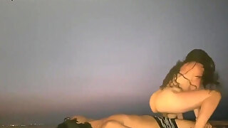 Wife With Perfect Body Rides Lazy Husband - Public