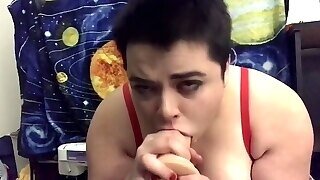Throat Dildo And Gag, Chubby