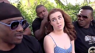 Young Redhead Chick Gets Many Bbc In Wild Interracial Gangbang