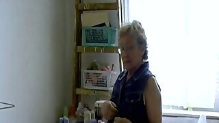 Omahotel Hairy Granny Vagina Packed With Adult Plaything
