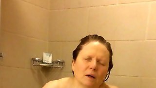 60+ Big Tits Mom Shower Masturbation By Marierocks