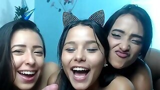 Three Slutty Teens Fight For A Huge Dick And Beg For More One