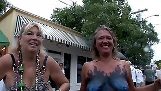 Fantasy Fest In Key West - Amateur Ladies Show Boobs