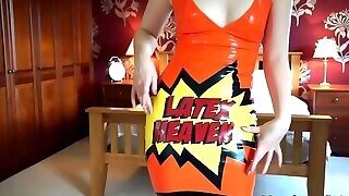 Portia Victoria In Orange Dress And Black Stockings - Latexheavenvideo