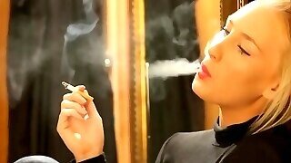 Candid Blonde Smoking