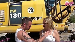 German Blonde Amateur MILF Seduced Outdoor For Creampie