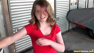 Teen Cutie Sucking A Cock For Money In The Garage