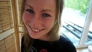 Buxom Girlfriend Gets Dared To Jacking Off On Camera