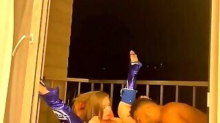 Lena Paul Blowing Big Black Cock After College In Public
