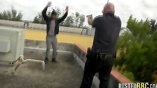 Horny Police Officers Love Fucking Black Dudes With Massive Cocks In Outdoors At The Hood For Fun.
