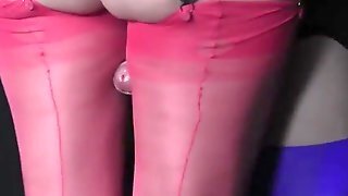 Kinky Milf Puts Sub On Cross Wanks Him Off Into Her Nylons
