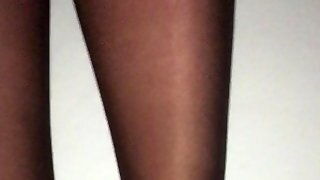 Cumshot On Gf Sexy Black Nylon Stocking Feet After Footjob