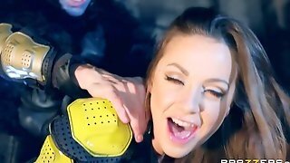 Blue-faced Hairy Monster Shoves His Long Dick In Power Bangers Mouth
