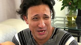 A Cuckold With Caged Cock Watches Another Man Fucking His Wife