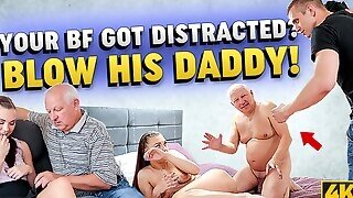 Daddy4k. Fat Old Man Cant Resist In Front Of Beautiful Young