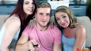 18 Videoz - Sofi Goldfinger - Lovenia Lux - Have Sex-loving Teenagers Share Penis
